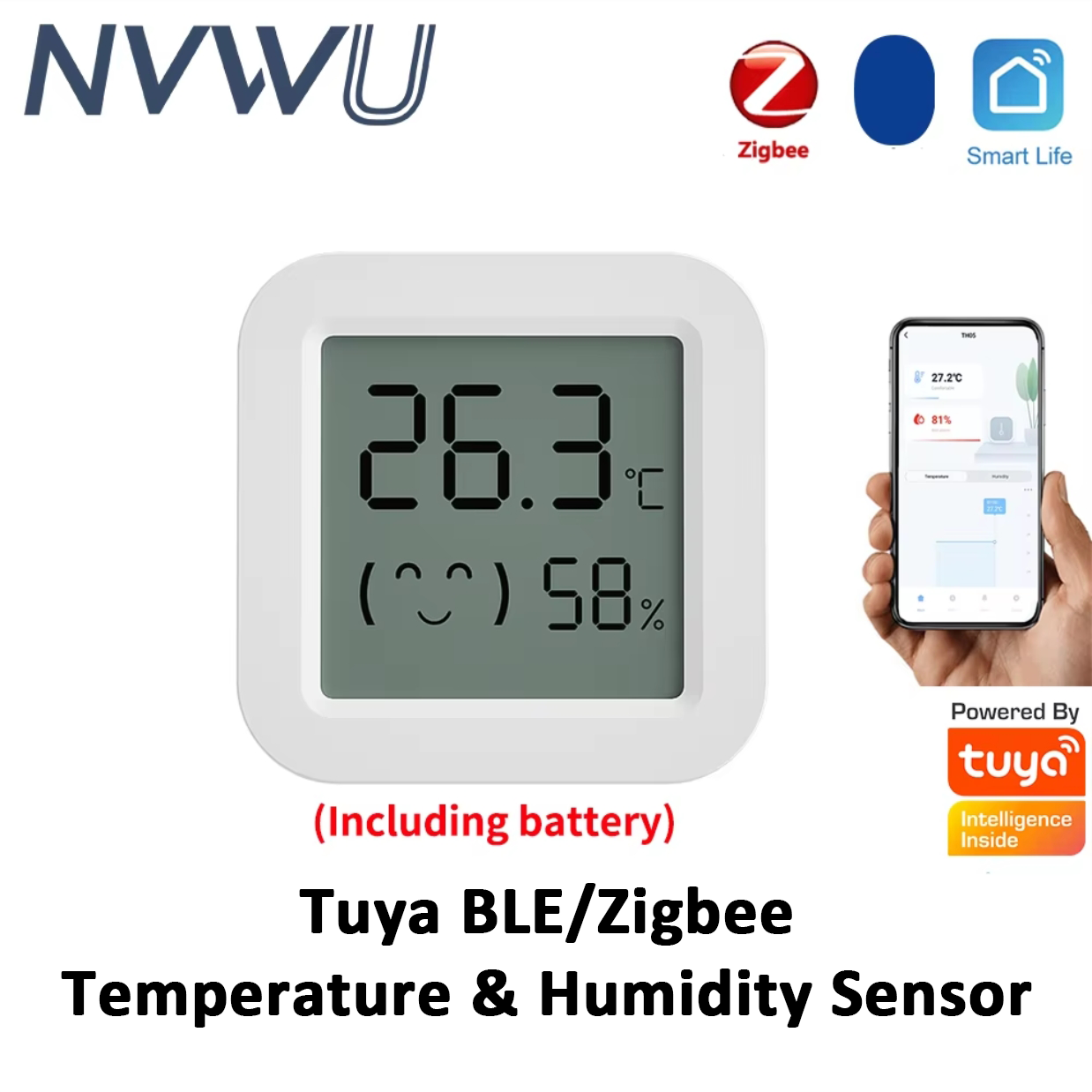 Digital Hygrometer Probe - Tuya Zigbee Sıcaklık Nem Sensörü Buzdolabı